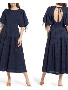 moon river navy tie detail midi dress Amazon.com: Moon River Women's Tiered Backless midi Dress, Navy, S : Clothing, Shoes & Jewelry